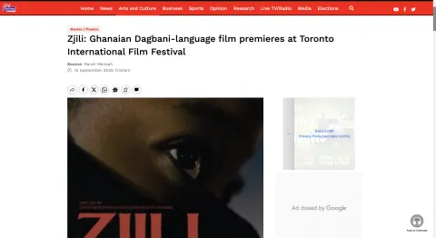 Zjili: Ghanaian Dagbani-language film premieres at Toronto International Film Festival